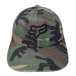 Fox Fitted Hat Multicolor XL Embroidered Logo Camouflage Flexfit 6 Panel